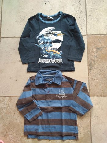 Lot de 2 t shirt manches longues garçon en 4 ans