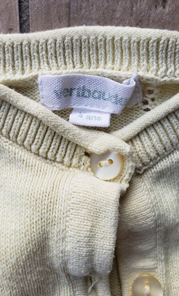 Gilet Vertbaudet jaune 4 ans - photo numéro 3