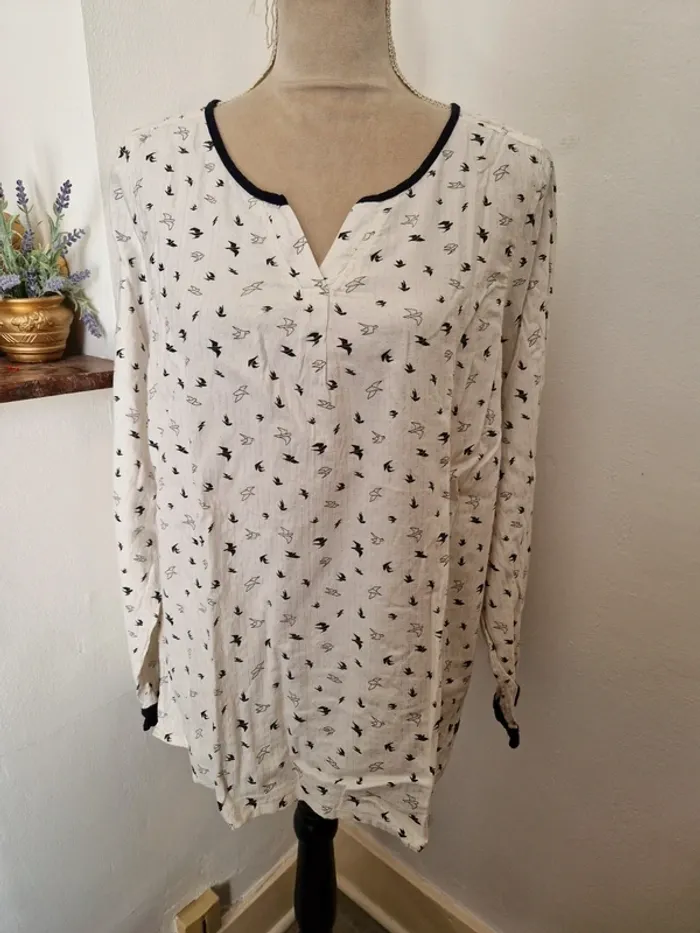 Blouse terre de marins oiseaux taille 44