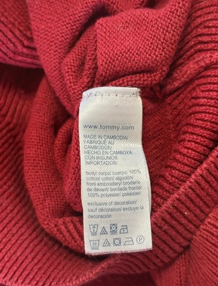 Pull Tommy H Bordeaux - photo numéro 5