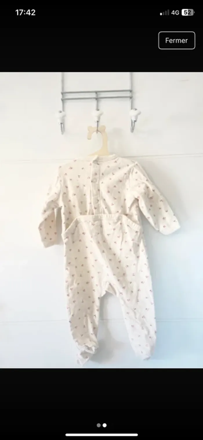 Pyjama fleurit léger 6 mois - photo numéro 2