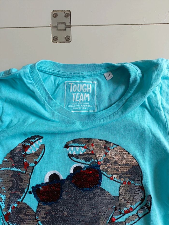 T-shirt touche team crabe paillettes 9 ans - photo numéro 2