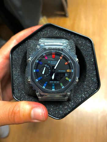 Montre G Shock transparente noire multicolore
