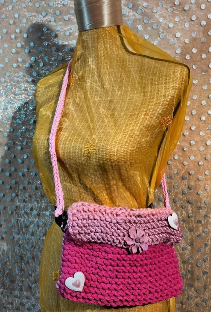 Sac artisanal rose tricolore