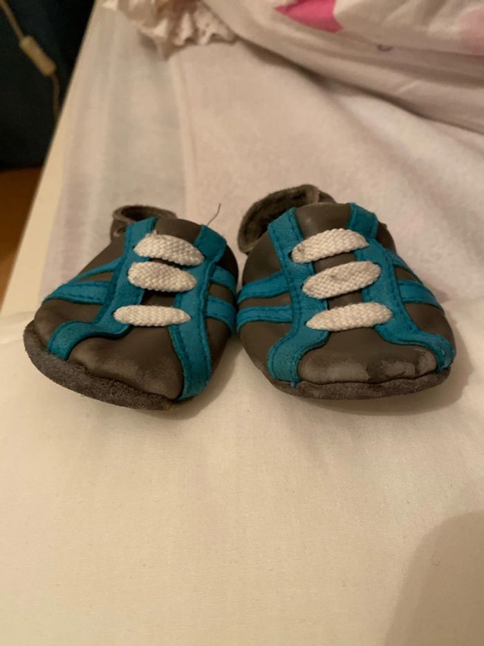 Chaussons bébé souples cuir T 19 Lappade - photo numéro 3