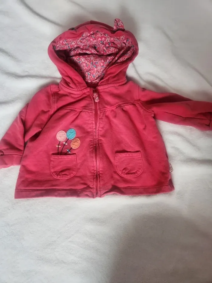 Magnifique lot bébé fille rose motif liberty jogging sweat salopette bandeau haut Dpam 9 mois - photo numéro 3