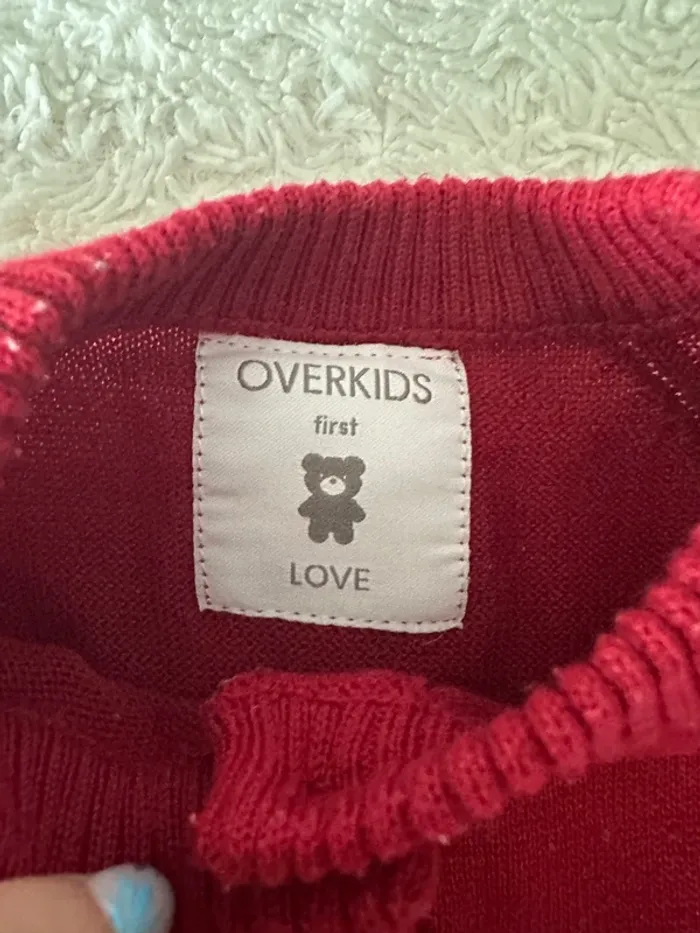Gilet rouge mixte 1-3 mois overkids - photo numéro 3