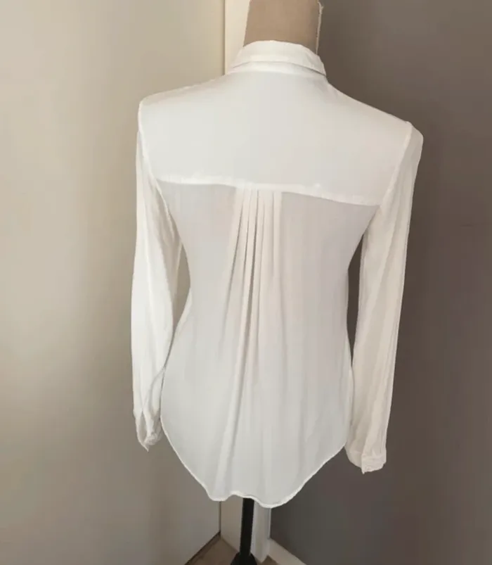 Promod chemise blouse Haut voilé invisible blanche femme taille 36 - photo numéro 3