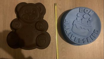 2 grand moule à gâteau anniversaire et nounourse silicone