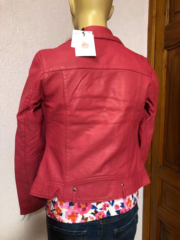 Veste en cuir rose Fuchsia - n e u v e - photo numéro 5