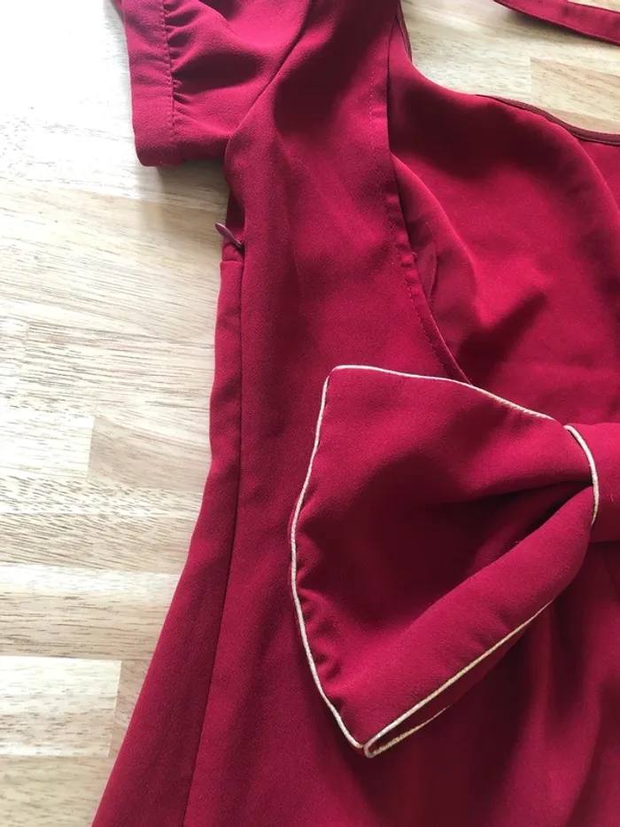 Robe bordeaux soirée T40 – nœud dos - photo numéro 4