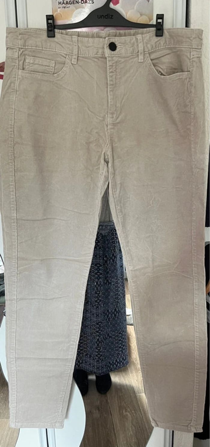 Pantalon en velour côtelé, beige, mango, 42 - photo numéro 2