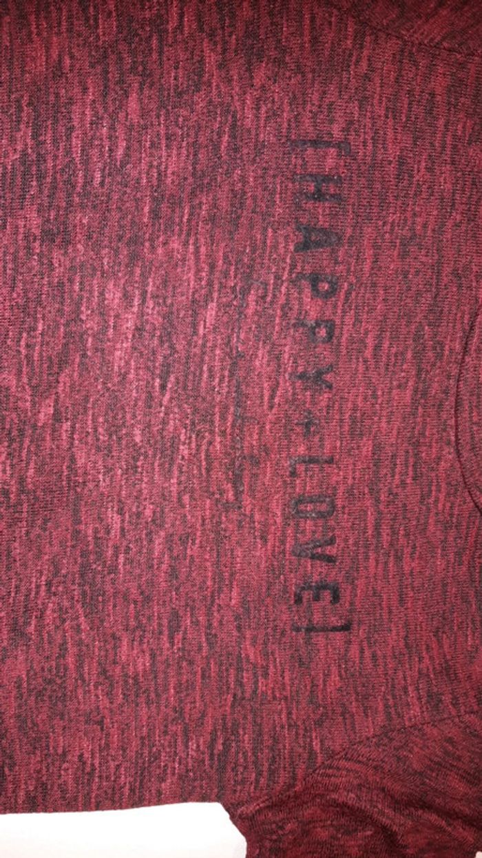 T-shirt bordeau et noir, en taille 12 ans Gémo - photo numéro 4