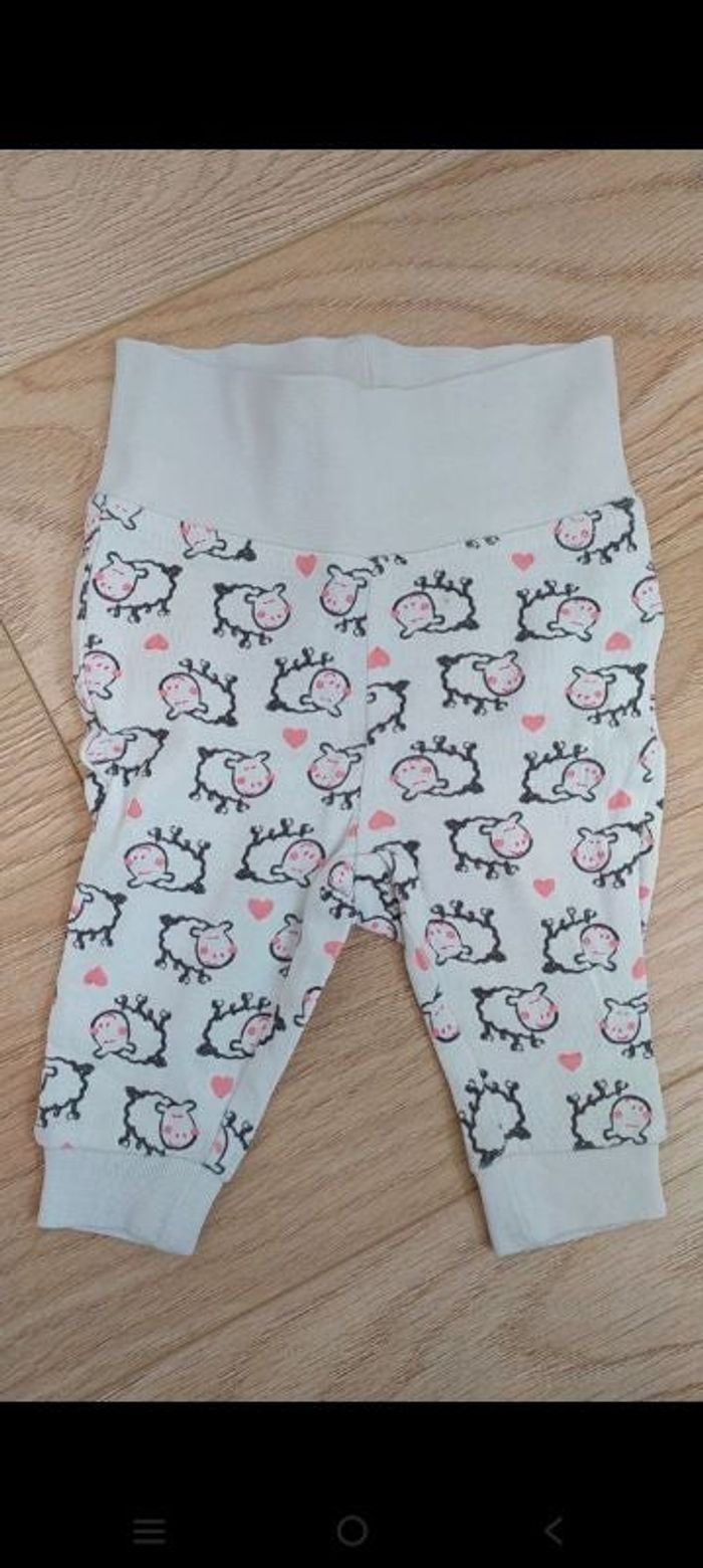 Pantalon blanc été 1/3 mois mouton