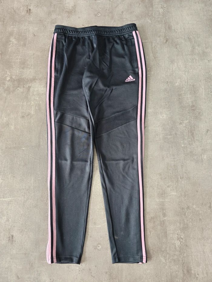 Pantalon jogging Adidas trackpant climacool gris anthracite bande rose taille M - photo numéro 3
