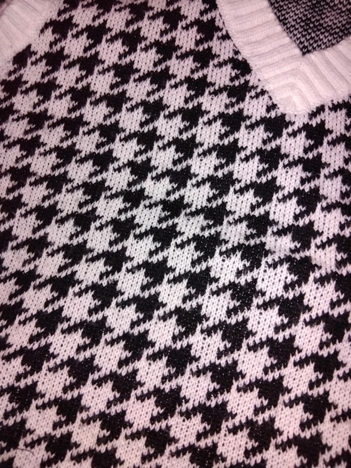 Pull sans manche motif pieds de poule - photo numéro 4