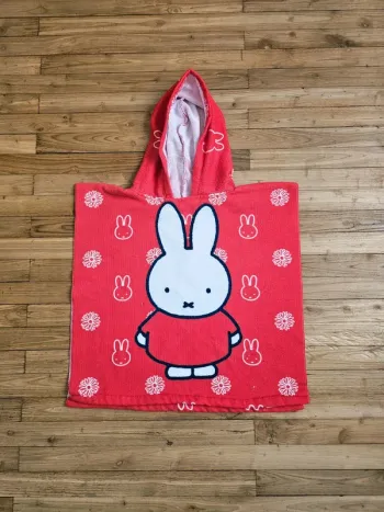 Poncho de bain mer océan piscine douche bébé fille ou garçon mixte rouge lapin