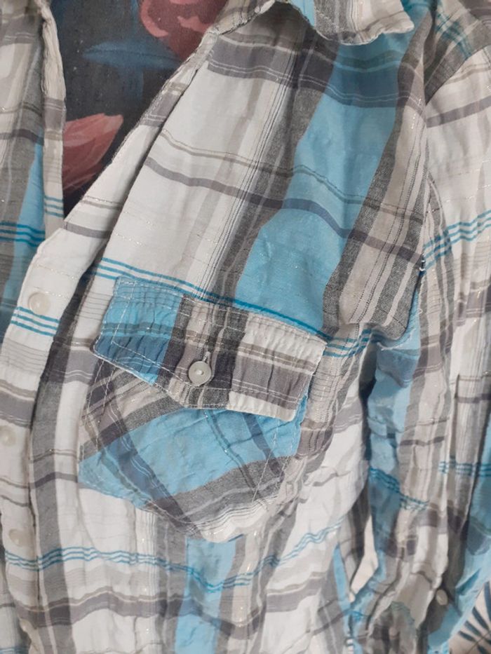 Blouse chemise à carreaux S - photo numéro 2