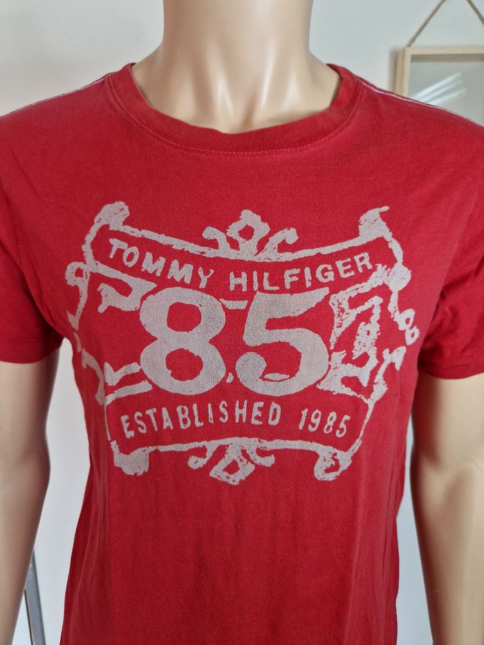Tommy Hilfiger T-shirt Rouge Ajusté Homme S Vintage - photo numéro 2