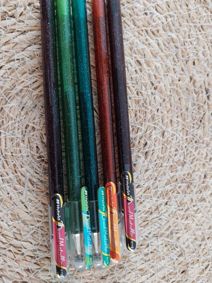Lots stylos Hybrid Metallic à paillettes - photo numéro 2