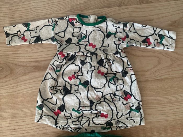 Très joli ensemble robe + gilet chiens et chats catimini 6 mois - photo numéro 2