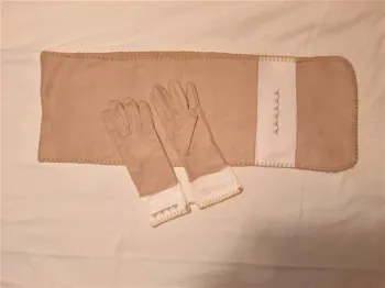 Écharpe et gant polaire beige et blanc "Neuville" neuf