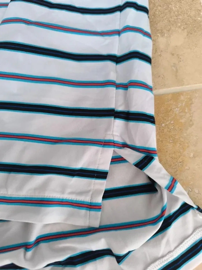 Polo Ralph Lauren homme Performance XXL blanc rayures logo marine comme neuf - photo numéro 9