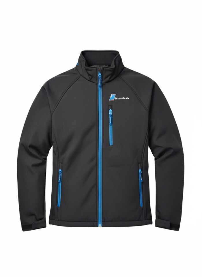 Veste softshell noire à fermeture bleue – Taille S – Imperméable, coupe-vent, légère - photo numéro 2