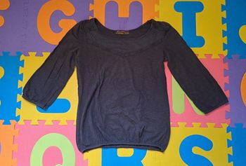 T-shirt manches longues noir, cache-cache, taille M (38)