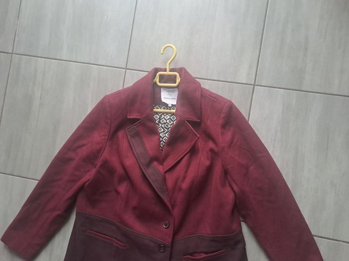 Manteau bicolore bordeaux Modavista Taille 50 - photo numéro 2