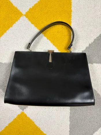 Sac à main en cuir vintage | Noir | Taille 29 X 19 cm