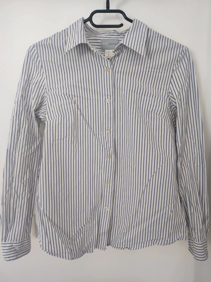 Chemise Laura Clement - rayée blanc/bleu - taille 36