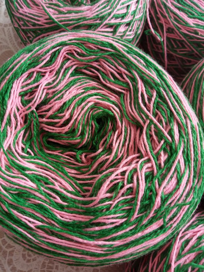 Lot de 5 Pelotes Tons Roses et Verts (510g) - photo numéro 2