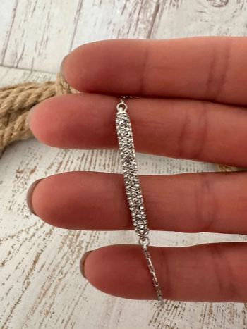 Bracelet coulissant en acier et strass