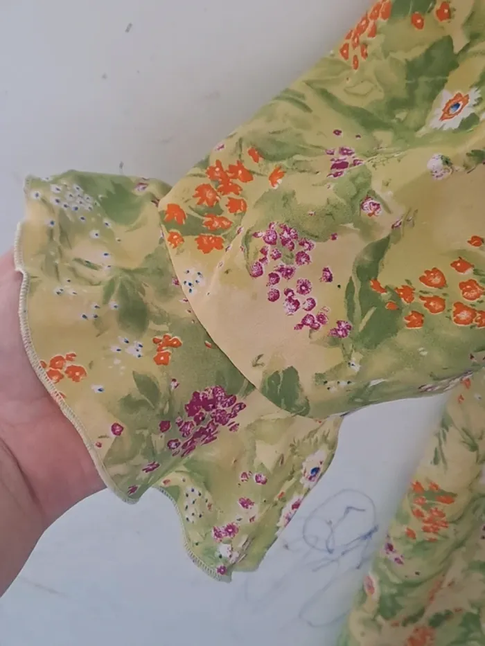 Robe courte / Tunique verte floral Taille Unique - photo numéro 7