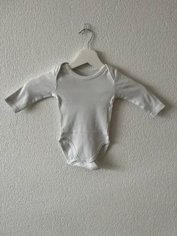 Body bébé blanc manches longues TEX – Taille 6 mois