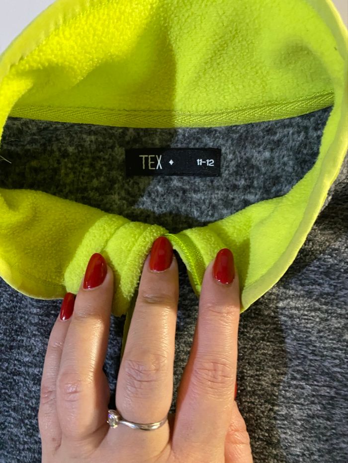 Veste polaire noir et jaune fluo tex taille 11/12 ans - photo numéro 2