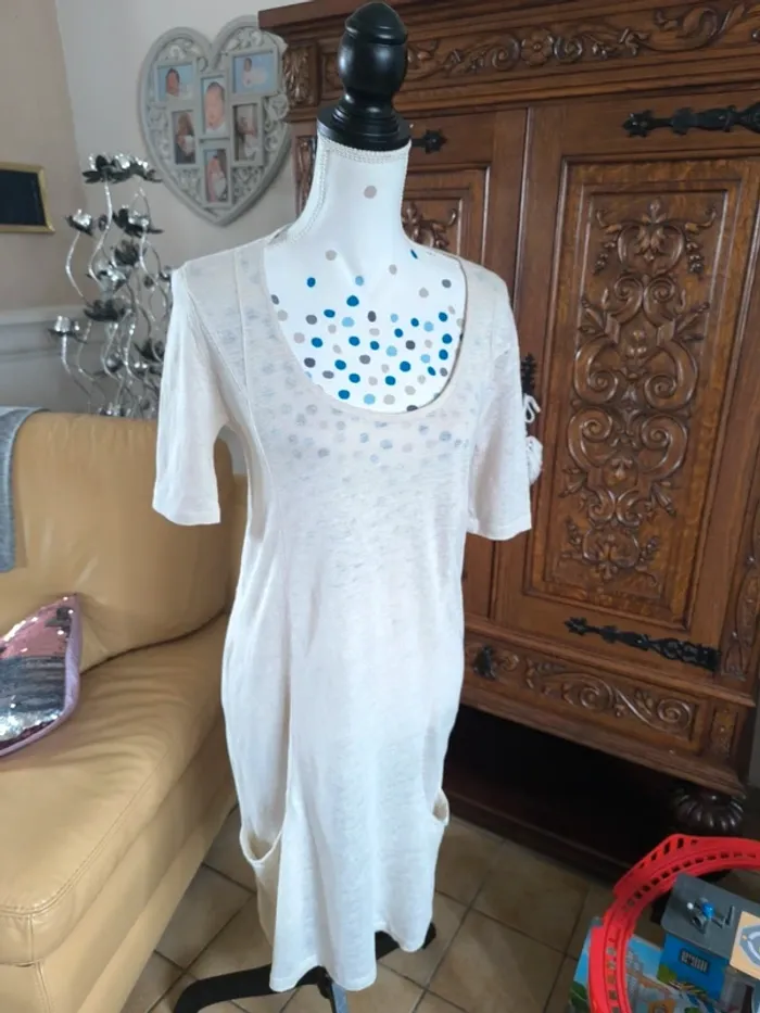 Jolie robe en maille légère 100% lin - photo numéro 3