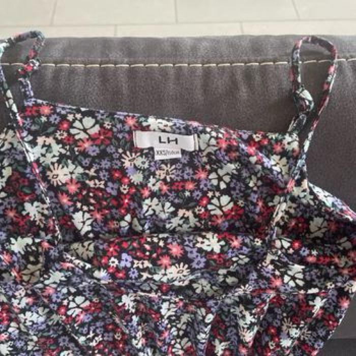 Combishort fleurie noire XXS La Halle - photo numéro 2