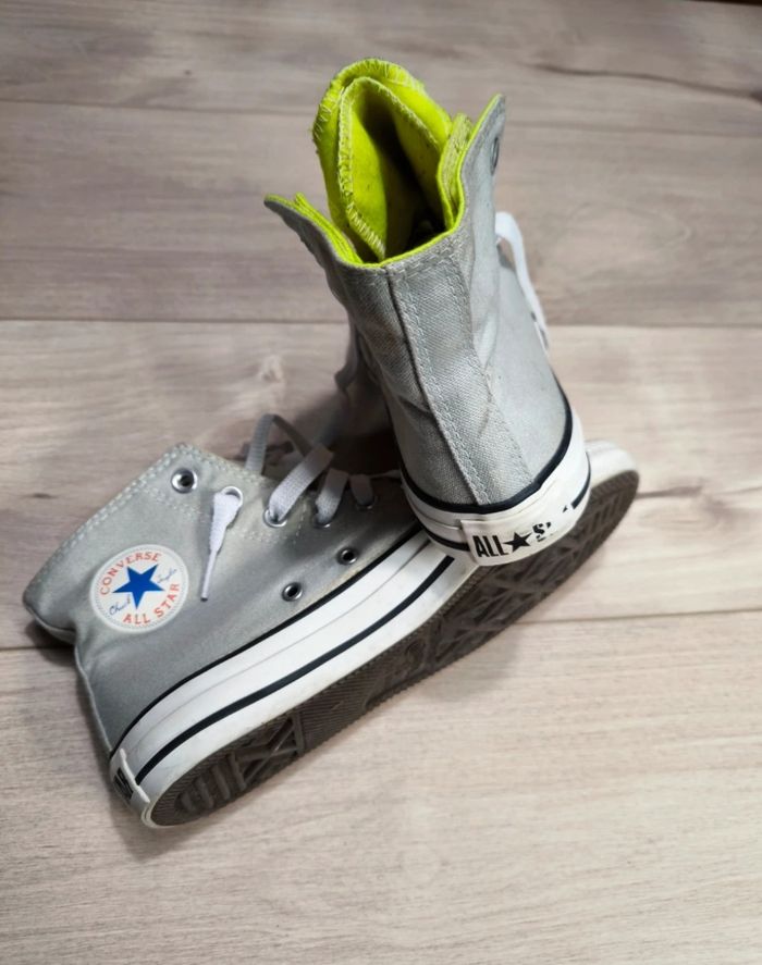 Chaussure Converse, grise et jaune, très bon état, pointure 36,5 - photo numéro 5