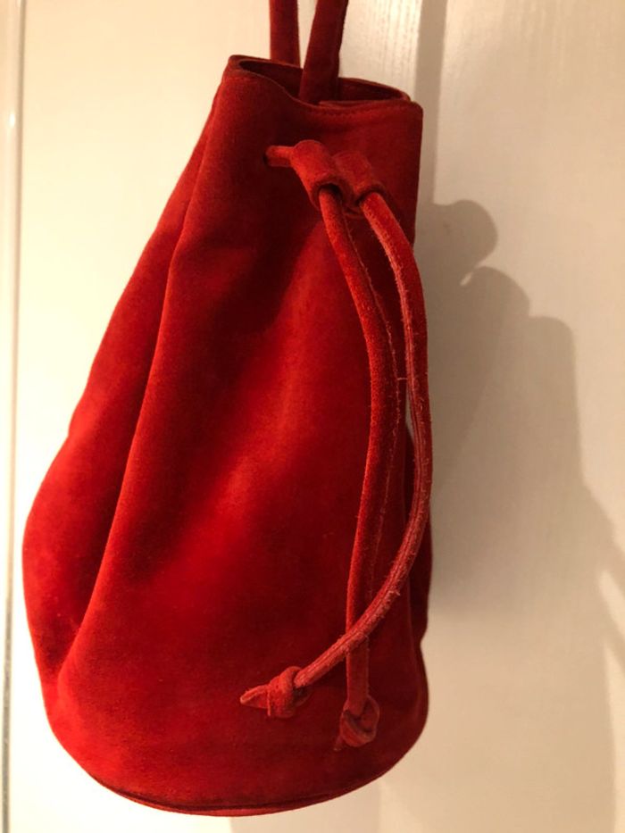 Sac rouge baluchon cuir - photo numéro 8