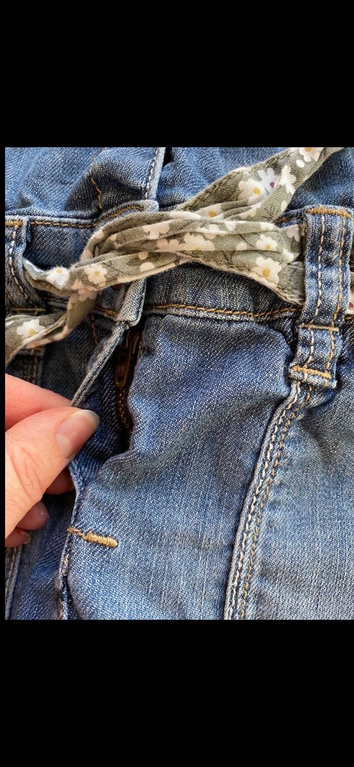 Combishort en jean manches longues 4 ans - photo numéro 6