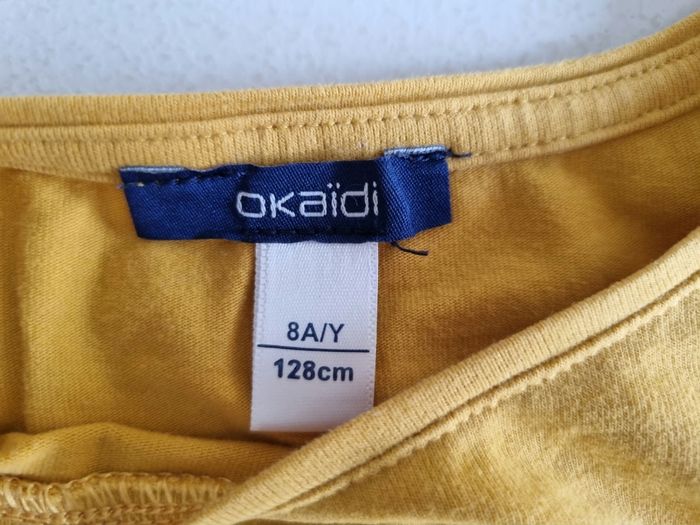 Lot de 2 tee-shirts fille okaïdi 8 ans moutarde et rose claire - photo numéro 5