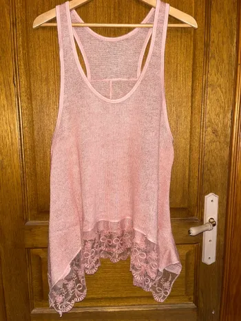 Tunique rose dentelle