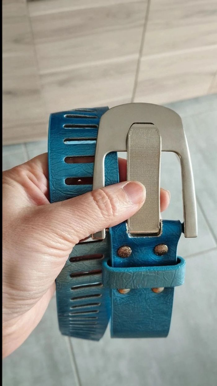 Ceinture deux nuances de bleu 95 cm - photo numéro 7