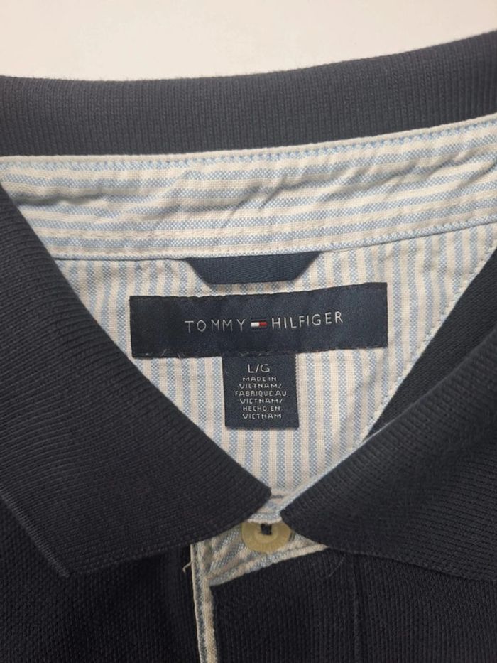 Polo tommy hilfiger bleu foncé - taille L - 100% coton - brodé (36) - photo numéro 7