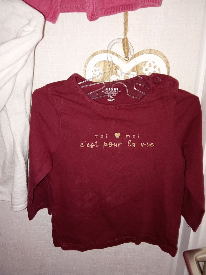 Lot de 3 hauts bébé fille 12 mois, gilets et pulls manche longue Kiabi - photo numéro 4