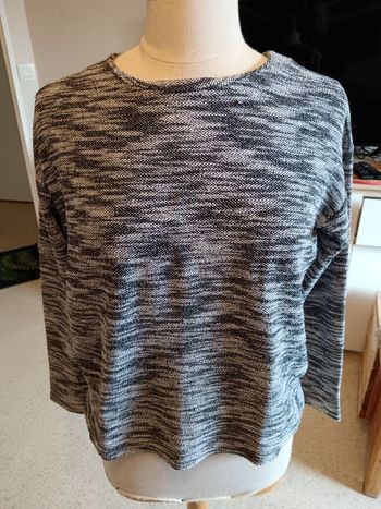 Pull camaïeu gris blanc M