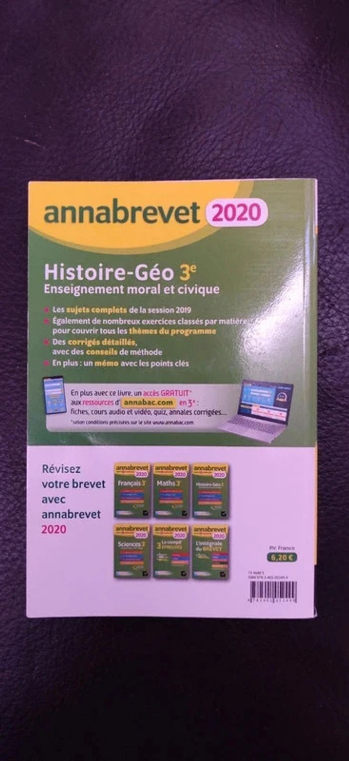 Neuf annabrevet 2020 Histoire Géo 3ème - photo numéro 2