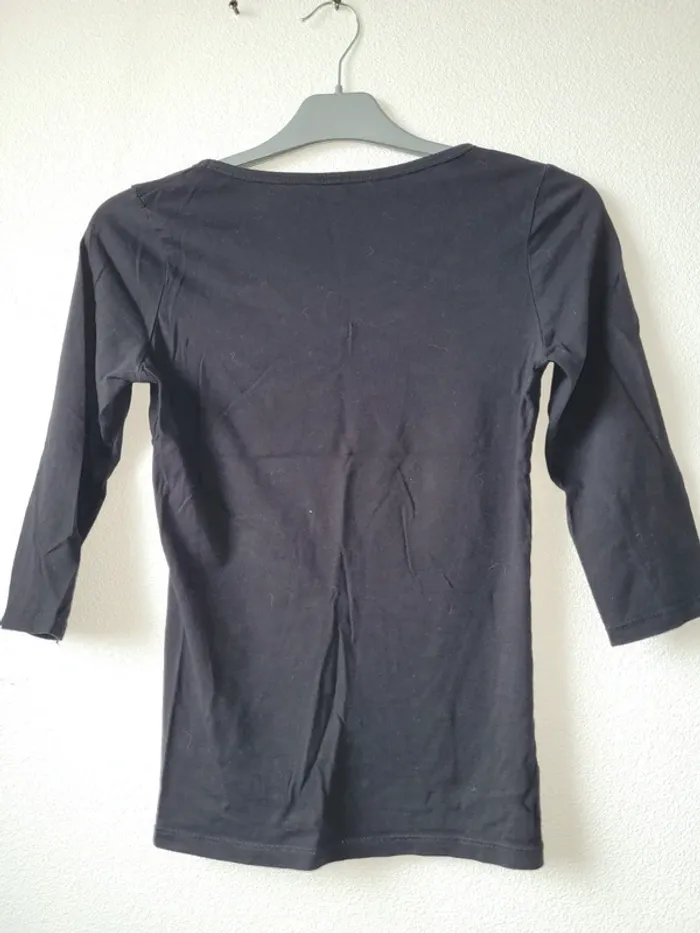 T shirt  noir manche 3/4 - photo numéro 2